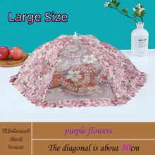 High Quality Floral Food Cover, Foldable, Large Capacity, Hexagon & Round Shape, Fly & Dust Proof, Dining Table Cover, Mesh Fabric Food Tent - Multicolor - View 8