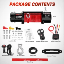 Nilight 12V Electric Winch Kit For Recovery Shackle, UTV Trailer Boat Offroad Towing ATV Winches 12000LBS IP68 Winch With Synthetic Rope Hook Fairlead Wired Wireless Remote For UTV, ATV, Trucks,Heavy Duty Off Road Vehicle - B - View 8