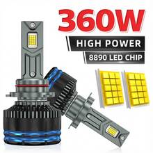 HYNBYZJ 2 bóng đèn pha LED H4 H7 H1 H3 H11 9005 HB3 9006 HB4 cho ô tô, độ sáng 300000LM, đèn pha CSP siêu sáng, đèn sương mù Turbo, 12V 24V - A - Xem 1