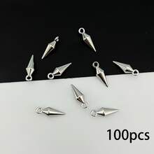 20/100pcs Cone Long Spike Pendant, DIY Necklace Bracelet Earring Keychain Jewelry Making, Unisex Style - Multicolor - View 6