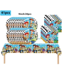 DOBBLE 41-Piece/Frozen Princess Themed Party Tableware Set, Disposable Birthday Party Tableware, Including 9-Inch Plates, Napkins, And Tablecloth. Suitable For Camping, Picnics, Backyard Barbecues, And Festive Party Scene Decorations. - Multicolor - View 5