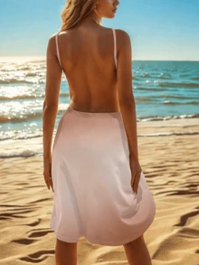 Đầm đi biển bằng chiffon ombre dành cho nữ 26SS, áo khoác ngoài bikini bất đối xứng cho kỳ nghỉ. - Nhiều màu - Xem 2