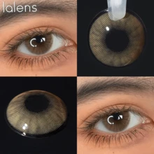 Lalens Laurence 1盒年拋式HEMA小瞳孔玻尿酸彩色隱形眼鏡，直徑14.20mm，基弧8.6mm，具UV阻隔功能，適合女性與女孩，完美搭配Y2K時尚派對、生日、聖誕節等場合，適合所有臉型，適用淺色與深色眼睛，讓您盡情享受派對 - Hidrocor Hazel - 查看 4