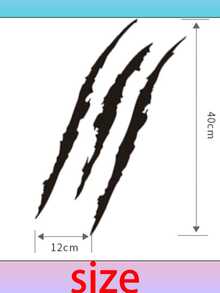 1pc Car Headlight Sticker Claw Scratch Decal, Universal Fit For Engine Hood Eyebrow Trim - Ghost Claw - View 8