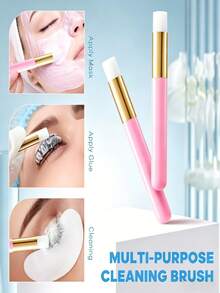 Silicone Eyelash Extension Practice Head Set, Suitable For Beginners, Includes: Practice Head Model, Tweezers, Brush, Alignment Stickers, Cleaning Brush, Glue, And Tools For Learning Eyelash Extension - Multicolor - View 8