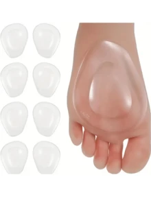 4/2pcs Forefoot Gel Cushion Pads - Reusable High Heel Forefoot Pads, Relieve Foot Pressure, Anti-Slip Shock-Absorbing Insoles - View 1