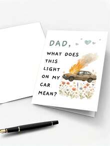 1pc Funny Father's Day & Dad's Birthday Greeting Card With Envelope - Humorous Dad Joke Gift, Perfect Daughter's Card For Dad, Blank Inside - View 3