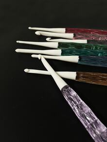 8pcs Crochet Hook Set, Size 2.5mm-6.0mm, Crystal Handle, Transparent & Exquisite, High-End Appearance, Fresh Texture, Suitable For Crocheting Scarves, Hats, Dolls, Sweaters, Hair Accessories And Bags - Crochet Hook - View 2