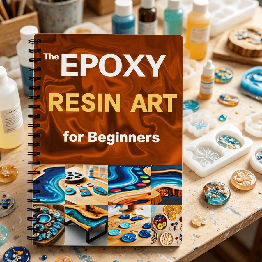 1pc Resin Art Spiral Notebook Suitable For Beginners, Comes With Complete Epoxy Resin Crafting Guide, Includes Colorful Project Ideas, Techniques And Safety Tips, Applicable For Resin Jewelry, Home Decor And Woodworking, Ideal Gift For Crafters, Christmas, Birthday And DIY Art Enthusiasts. - A - View 1