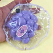 1pc-Stitched Grape Squishy Stress Relief Toy New Simulation Fruit Squeeze Toy - one-size - View 8