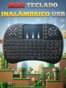 Mini Teclado Inalámbrico Touchpad Iluminado  Iluminado Smart Teclado Alfanumérico Batería de Litio Recargable - Negro - Ver 9
