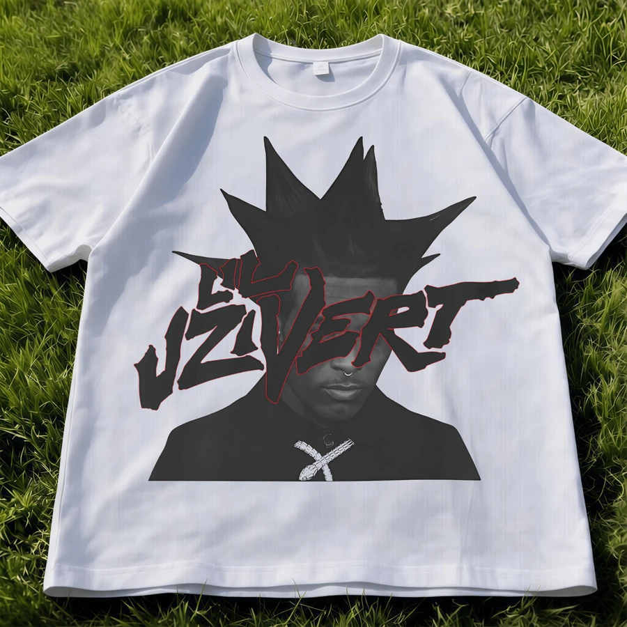SKZ LilUziVert Portrait T-Shirt | Unisex Retro Nostalgia Hip-Hop Fan Merch - White - View 1
