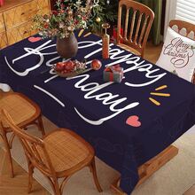 1pc Happy Birthday Pattern Printed Tablecloth - 100% Polyester, Rectangular, Woven, Suitable For Home Kitchen Dining Room, Party Dinner, Picnic, Date, Wedding, Birthday Party Decoration, Indoor & Outdoor Use - Multicolor - View 14