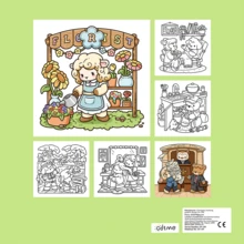 GDTME 1本「舒適工作圖案」著色本，24頁厚紙，尺寸7.87*7.87英吋，適合初學者繪畫，緩解辦公壓力，親子互動，絕佳禮物，適合節日派對和活動送給朋友，幫助緩解壓力。文具和學習用品的優質小禮物，也適合音樂節和婚禮季節。辦公用品，學習用品 - GY-491 - 查看 3