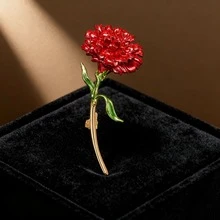 优雅的康乃馨胸针，百搭时尚的女士西装翻领别针 - 花朵胸針 - 查看 5