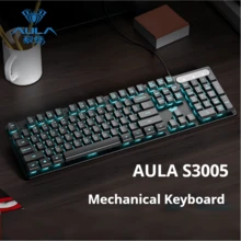 AULA 狼蛛S3005機械手感遊戲鍵盤有線輕音薄膜鍵盤辦公室鍵盤筆記型電腦/PC桌上型電腦通用 - 查看 2