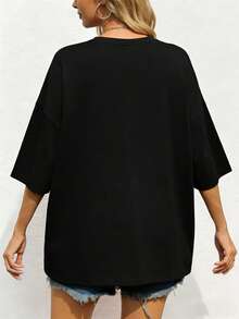Camisetas familiares para la playa, camisetas personalizadas a juego para vacaciones en grupo, camisetas de playa extragrandes, camisetas retro para vacaciones tropicales, fútbol de la Copa Mundial, camisetas de tallas grandes, tops de tallas grandes para mujeres con curvas, camisetas gráficas para mujeres de tallas grandes, conjuntos de vacaciones para mujeres, conjuntos de verano para mujeres, conjunto para el Día de la Madre, conjuntos de verano, perfectos para fiestas, ropa de vacaciones para mujeres, ropa de verano para mujeres, ropa de primavera para mujeres, tops de verano, conjuntos para el Día de San Patricio, ropa de verano, ropa de Pascua para mujeres. - Negro - Ver 3