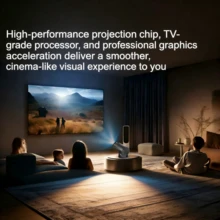 Máy chiếu mini thông minh 2026, giải mã 4K & HD 360P gốc, WiFi Bluetooth 5.0, tự động chỉnh méo hình, ứng dụng tích hợp, di động cho iPhone/Android/TV Stick, máy chiếu xem phim tại nhà, cắm trại ngoài trời, chơi game (Hướng dẫn sử dụng 31 ngôn ngữ) - màu đen - Xem 9