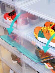 Caja para Zapatos de Acrílico, Tenis, Sneakers, Zapatillas, Gorras Cajas Apilables Muebles Organizadores de Zapatos, Joyas, Bisutería - transparente - Ver 7