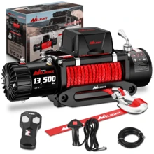 Nilight 12V Electric Winch Kit For Recovery Shackle, UTV Trailer Boat Offroad Towing ATV Winches 12000LBS IP68 Winch With Synthetic Rope Hook Fairlead Wired Wireless Remote For UTV, ATV, Trucks,Heavy Duty Off Road Vehicle - B - View 9