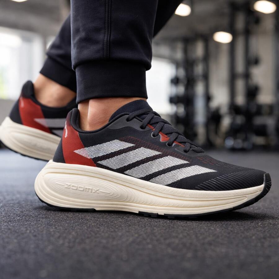 Men's Athletic Shoes For Running, Gym, Walking, Lightweight, Comfortable, Training, Fitness, Everyday Use - ADK Black Red - View 1