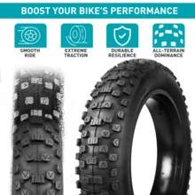 6MSKS 20x4.0 电动越野自行车轮胎,一套内胎+外胎,适用于越野、城市和沙地地形,加厚轮胎,耐用丁基橡胶轮胎(外胎) - 20x4.0 Outer Tire - 查看 5