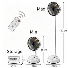 WEEME LEIXING 1pc Type-C USB Rechargeable + 5400mAh/8-Inch Portable Electric Fan + 5V2A + 90-Degree Left/Right Rotation + Retractable, Foldable, Timing, Auto Oscillation + Remote Control + Desk/Floor Mini Fan Essential For Home, Travel, Outdoor, Vacation - Other - View 10