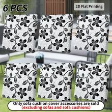 1pc/2pcs/6pcs/8pcs Floral Vein Pattern Digital Print Outdoor Sofa Cover, Floral Vein Garden Theme Washable Patio Cushion Cover With Elastic Band Closure, Outdoor Sofa Seat Cushion Cover, Patio Furniture Cover, Living Room Furniture Protector, Suitable For Garden, Park, Indoor And Outdoor Sofa Cushions, Sectional Sofa And Armchair - A - View 2
