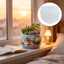 Simpatico bambino seduto in una piccola carriola a forma di vaso da fiori, portapenne, portacandele, stampo in silicone per tazza in gesso, stampo in silicone per scene fai-da-te per cani e bambini, può essere utilizzato per vari regali festivi, decorazioni per la casa come resina, gesso, argilla, calcestruzzo, cemento, artigianato, stampi in silicone, ecc. - A - Visualizzare 3