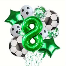 Conjunto de 11 Peças Balões de Folha com Tema de Futebol - Números 0-9 Tema da Decoração de Festa de Aniversário, Adequado para Festa Esportiva/Festa de Aniversário/Decoração de Festa de Verão, Reunião de Fãs/Celebração de Vestiário e Mais - Conjunto de Futebol - Visão 7