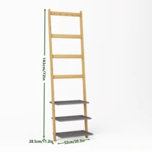 Coat Rack And Shoe Rack In Natural And Anthracite Bamboo - Natural Wood Color - View 10