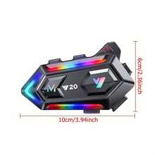 Y20 Motorcycle Helmet Bluetooth Headphones, RGB Lighting Effects, Bluetooth 5.3 Earphones, Smart Noise Cancellation, HiFi-Grade Audio Quality, Large Battery Capacity, 16 RGB Lighting Modes, Suitable For All Helmets, Outdoor Riding Essential, Supports AI Voice Assistant, Connects To Two Devices Simultaneously - View 7