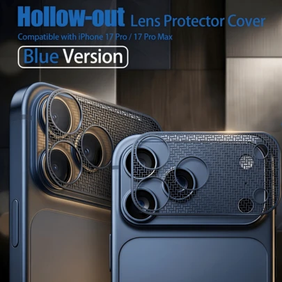 Apple 17 Pro/17 Pro Max Hollow Metal Lens Sticker, Ultra-Thin Invisible Metal Sticker, Lens Base Film, Anti-Dust Full Coverage Anti-Fall Anti-Scratch Electrostatic Adsorption Protective Sticker Protective Cover