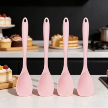 2/4pcs Heat-Resistant Silicone Spatula, Seamless Non-Stick Soft Scraper, Suitable For Salad Mixing, Baking, 6 Colors - Multicolor - View 21