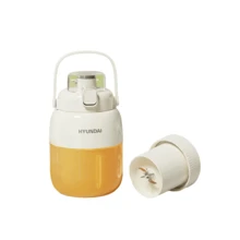 HYUNDAI Portable Juicer With A Large 800ml Capacity, Stainless Steel Blades For Fine Ice Crushing, One-Button Start To Prevent Spills, Suitable For Smoothies And Protein Powder Blending, Cordless And Portable, Double-Lid Design For Easy Cleaning. - 800ml - View 11