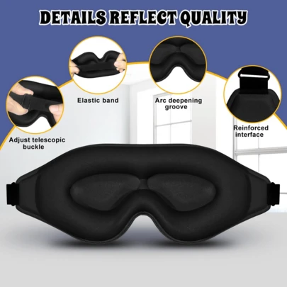 3D Advanced Eye Mask For Sleeping,Ultra Delicate Soft Skin Friendly Eye Mask,100% Blackout Sleep Eye Mask For Sleep, Eyelash Extension Sleep Mask
