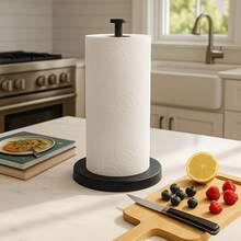 Paper Towel Holder Countertop, Black Kitchen Paper Towel Holder Stand For Kitchen And Bathroom Organization, Stainless Steel Paper Towel Holders For Standard And Large Rolls (Matte Black) - màu đen - Xem 1