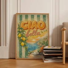 1-Piece Italian Seaside Poster, Mediterranean-Style Travel-Themed Print, Amalfi Lemon Decoration, Italian-Style Wall Decoration. - A - View 5
