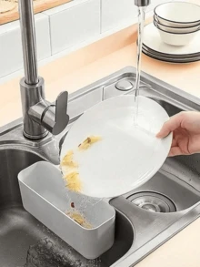 1 cái rổ lọc rác bồn rửa nhà bếp, rổ lọc rác bồn rửa nhà bếp đa chức năng có khe cắm thẻ, rổ rửa và làm ráo rau củ quả, quà tặng Giáng sinh. - 1 cái - Xem 2