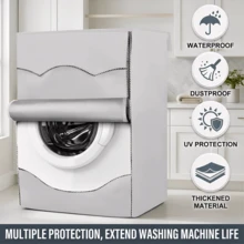 Silver Coated Oxford Cloth Washing Machine Cover, Dust Proof Protective Case Suitable For Top Load Washer And Tumble Dryer - Multicolor - View 10