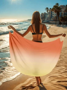 Đầm đi biển dáng suông bất đối xứng màu cam vàng ombre dành cho nữ của 26SS, thích hợp cho bikini và kỳ nghỉ hè. - Nhiều màu - Xem 4