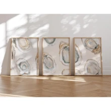 3 Piecesoyster Watercolor Wall Painting Set, Shell Painting Decoration, Soft Colors, Seaside Home Decoration, Dining Room And Kitchen Decorative Painting, Seaside Art. - A - View 13