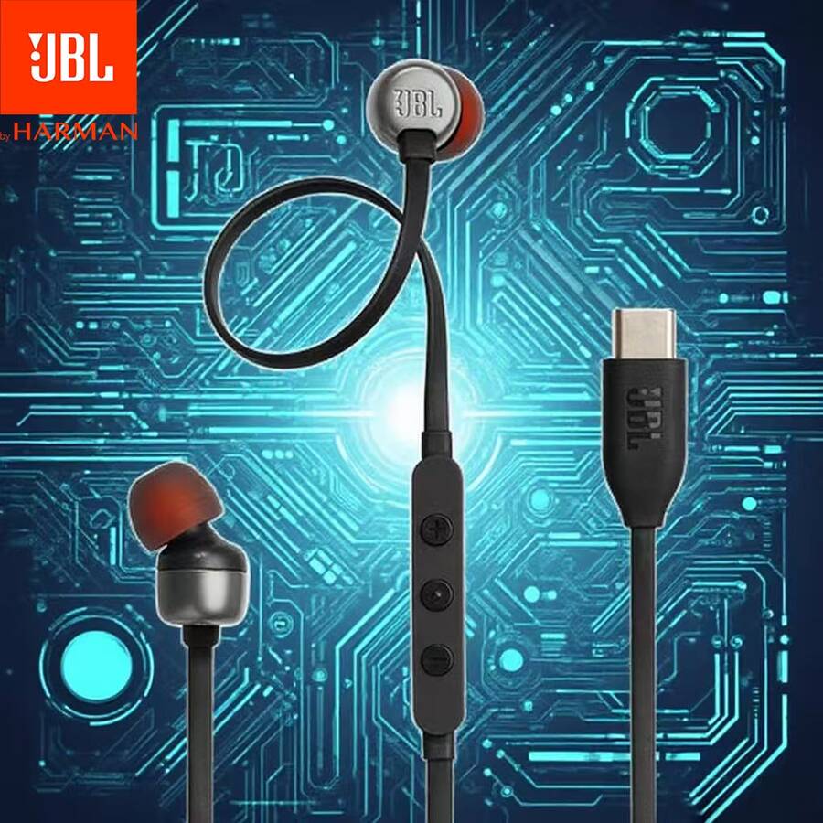 JBL Tune 310 C Hi-Res Wired Earbuds With Microphone, Wired In Ear Type C Headphones,Flat Tangle-Free Cable, 3-Button Remote, EQ Presets Control And Volume Adjustment - View 1