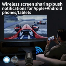 Máy chiếu mini thông minh 2026, giải mã 4K & HD 360P gốc, WiFi Bluetooth 5.0, tự động chỉnh méo hình, ứng dụng tích hợp, di động cho iPhone/Android/TV Stick, máy chiếu xem phim tại nhà, cắm trại ngoài trời, chơi game (Hướng dẫn sử dụng 31 ngôn ngữ) - màu đen - Xem 8