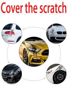 1pc Car Headlight Sticker Claw Scratch Decal, Universal Fit For Engine Hood Eyebrow Trim - Ghost Claw - View 10
