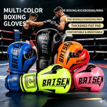 1 par de guantes de boxeo de malla transpirable para adultos, adecuados para entrenamiento de kickboxing, gimnasio y uso en el hogar - Multicolor - Ver 1