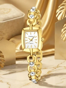 1Pc Women's Quartz Watch Elegant Minimalist Scale Retro Square Dial Used For Daily Wear, Party Decoration, Mother's Day, Valentine's Day, Various Festival Gifts For Friends And Mothers - Multicolor - View 3