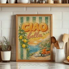 1-Piece Italian Seaside Poster, Mediterranean-Style Travel-Themed Print, Amalfi Lemon Decoration, Italian-Style Wall Decoration. - A - View 10