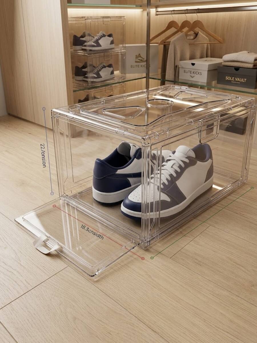 Caja para Zapatos de Acrílico, Tenis, Sneakers, Zapatillas, Gorras Cajas Apilables Muebles Organizadores de Zapatos, Joyas, Bisutería