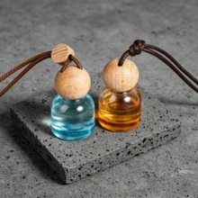 Bộ 6 chai nước hoa mini sang trọng dùng trong xe hơi, bộ khuếch tán tinh dầu treo có nắp gỗ tự nhiên, hộp đựng hương thơm rỗng có thể tái sử dụng. - Nhiều màu - Xem 4
